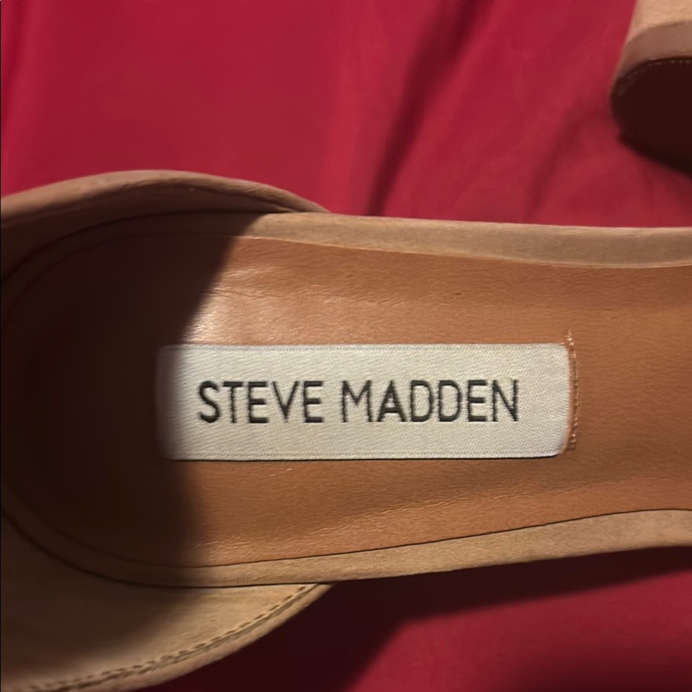 Steven By Steve Madden Tan Heels Open Toe Ankle Strap - Picture 4 of 5